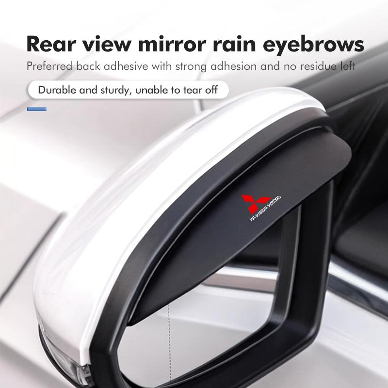 For Mitsubishi 2pcs Car Rearview Mirror Stickers Rain Brow Protector Cover Outlander Lancer L200 ASX Pajero Grandis Eclipse