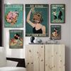 Canvas Painting Mental Be Kind Lose Your Mind Find Your Soul Poster Print Disk Drinking Woman Vintage Poster Wall Art Home Decor