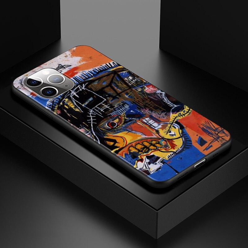 Мягкий черный чехол для телефона Jean Michel Basquiat Art Graffiti для Apple iPhone 13 12 11 SE XS XR X 7 8 6 5 S mini Plus Pro MAX 2020