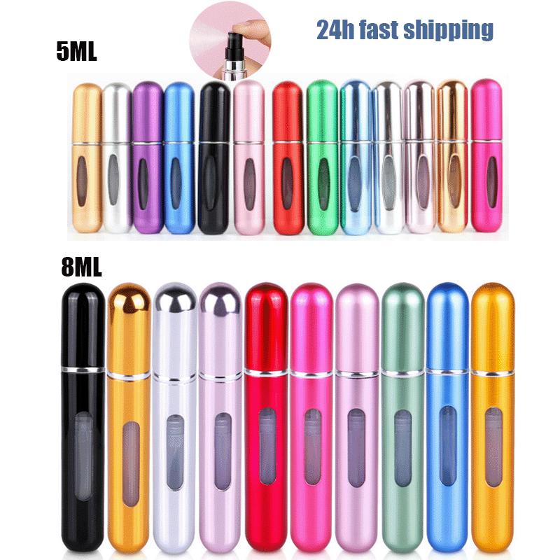 5/8ml Portable Mini Refillable Perfume Bottle with Spray Jar for Travel Scent Pump Empty Cosmetic Containers Atomizer Care Tool