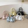 IELGY Soft Leather Pleated Portable Cloud Bag Shoulder Crossbody Female Bag