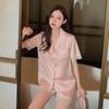 Ice Silk Pajamas Women'S Summer Suit Style High Value Short Sleeves Cool Loungewear