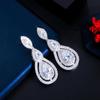 CMM Fashion Silver Color Cubic Zirconia Water Drop Earrings