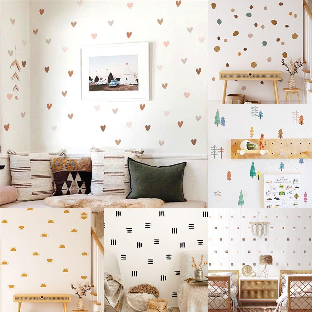 Nordic Kids Room Warm Home Decor Boho Polka Dot Wall Stickers Baby Room