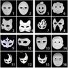 White DIY Hand-Painted Mask Handmade Half Face Mask Japanese Cosplay Blank Mask  Party