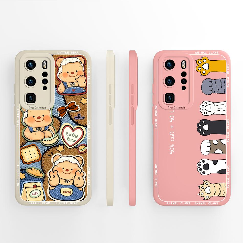 For Huawei P40 Pro P40 Lite E Case Fashion Star Soft Liquid Silicone Full Coverage Shell For For Huawei P 40Lite E P40Pro Bumper