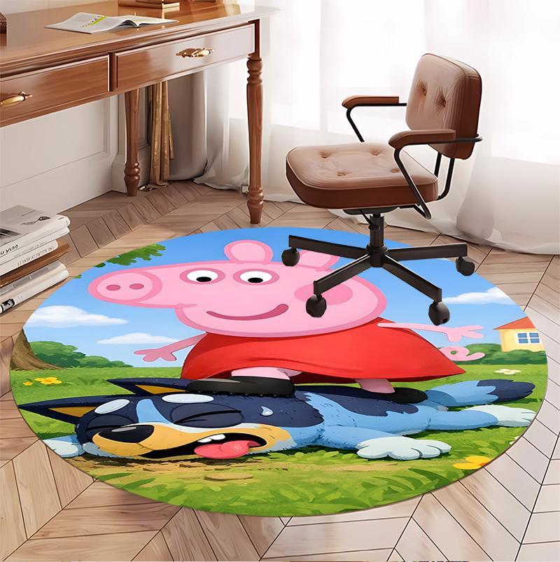 Cartoon animation Pattern Round Rug, Indoor/Outdoor Mat, for Picnic, Gameroom, Bedroom, Office, Living Room, Home Decor Carpet, Birthday Gift