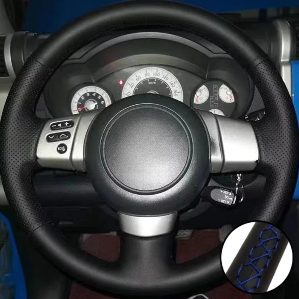 Car Accessories Hand Stitched Perforated Non-slip Artificial Leather Steering Wheel Cover For Toyota FJ Cruiser 2006-2020