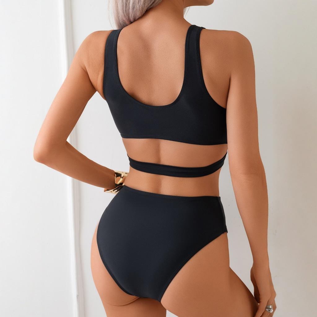 Sexy One-piece Swimsuit Solid Color Swimming Lingerie Women's Shape Up Backless Swimsuit Female Beachwear Bathing Suit