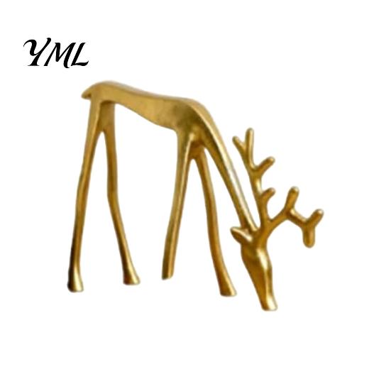 Elegant Seasonal Ornaments Christmas Reindeer Statue, Small Deer Sculpture Figurine, Modern Unique Gifts Holiday Decor for Tabletop, Mantel,
