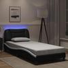 VidaXL Bed Frames with LED Lights, Upholstered Bed, Single Bed, Adult Bedroom Interior Bed, Modern, Black 3213911