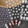 Embossed Snowflake Nail Art Sticker Christmas Wind Ice Clear Pure White Snowflake Nail Sticker 5D Embossed Snowflake Nail Sticker