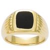Signet Ring Gold Plated 'King' Golden Onyx - 10x10 Mm