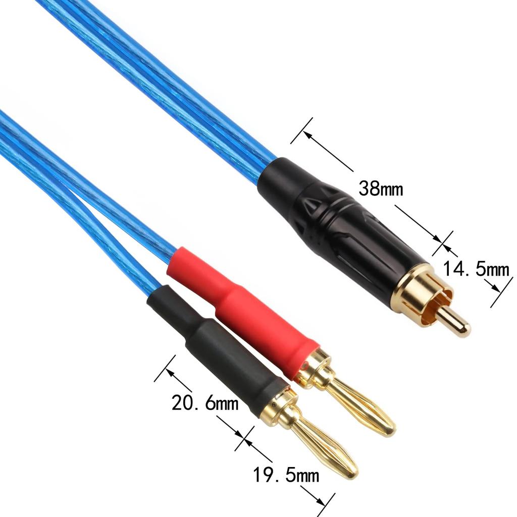 Luxferre RCA to Banana 2M RCA to Banana Plug Speaker Banana to RCA Audio Extension Compatible with RCA RCA RCA RCA Pin Banana Banana Socket Jack