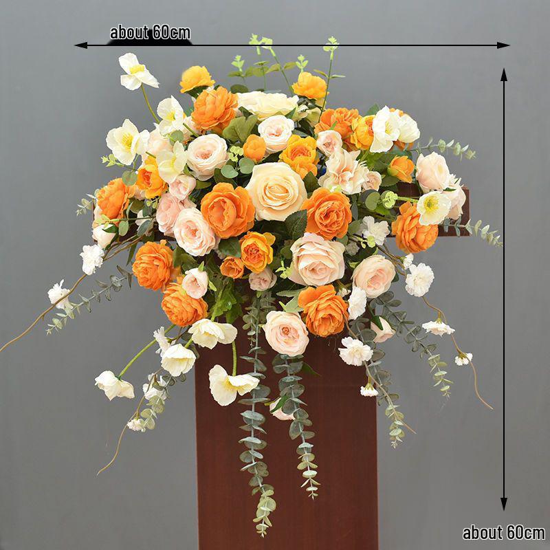 Luxury Business Podium Stand with Artificial Flower Decoration: Perfect for Speeches or Kindergarten Events