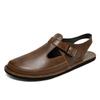 Fashion Business Summer Men Sandals Genuine Leather Mens Casual Shoes Outdoor Men Leather Sandals for Men Beach Shoes Comfy Roman Shoe