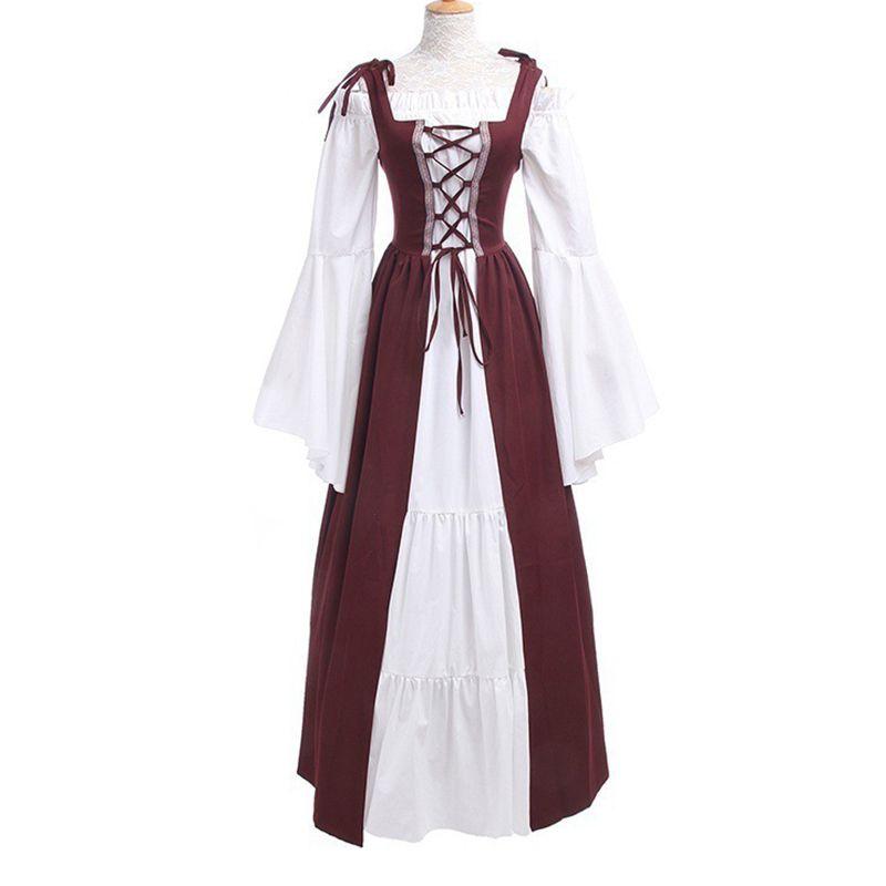 Винтажное платье эпохи Возрождения женское средневековое длинное платье Хэллоуин готический костюм платье