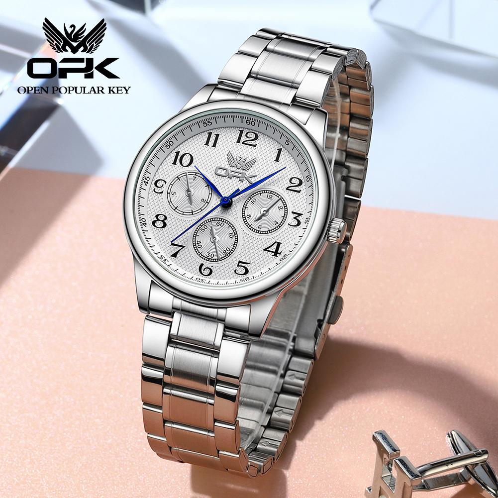 OPK brand three-pin digital scale simple business men's quartz watch 6012