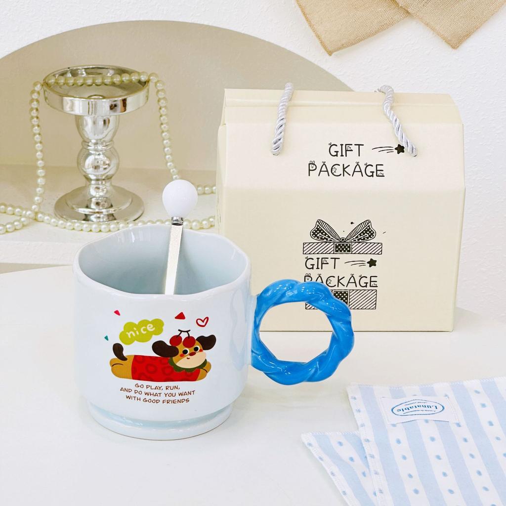 Высококачественный простой бокал в горошек, мультяшная милая кружка с милым питомцем, милая керамическая чашка, термостойкая, кружка для девочек