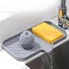 Kitchen Sink Silicone Drying Mat Food Grade Non-slip Sponge Scouring Ball Soap Holder Tray Bathroom Sink Organizer Water Splash Guard Draining Pad