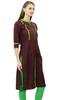 Phagun Женский однотонный узор воротник-стойка прямой курти индийский дизайнер этнический