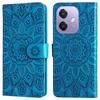 Для Oppo A5x 5G/A3x 4G/A3x 5G (Индия) Чехол Кожаный кошелек с тиснением Подсолнух Чехол для телефона