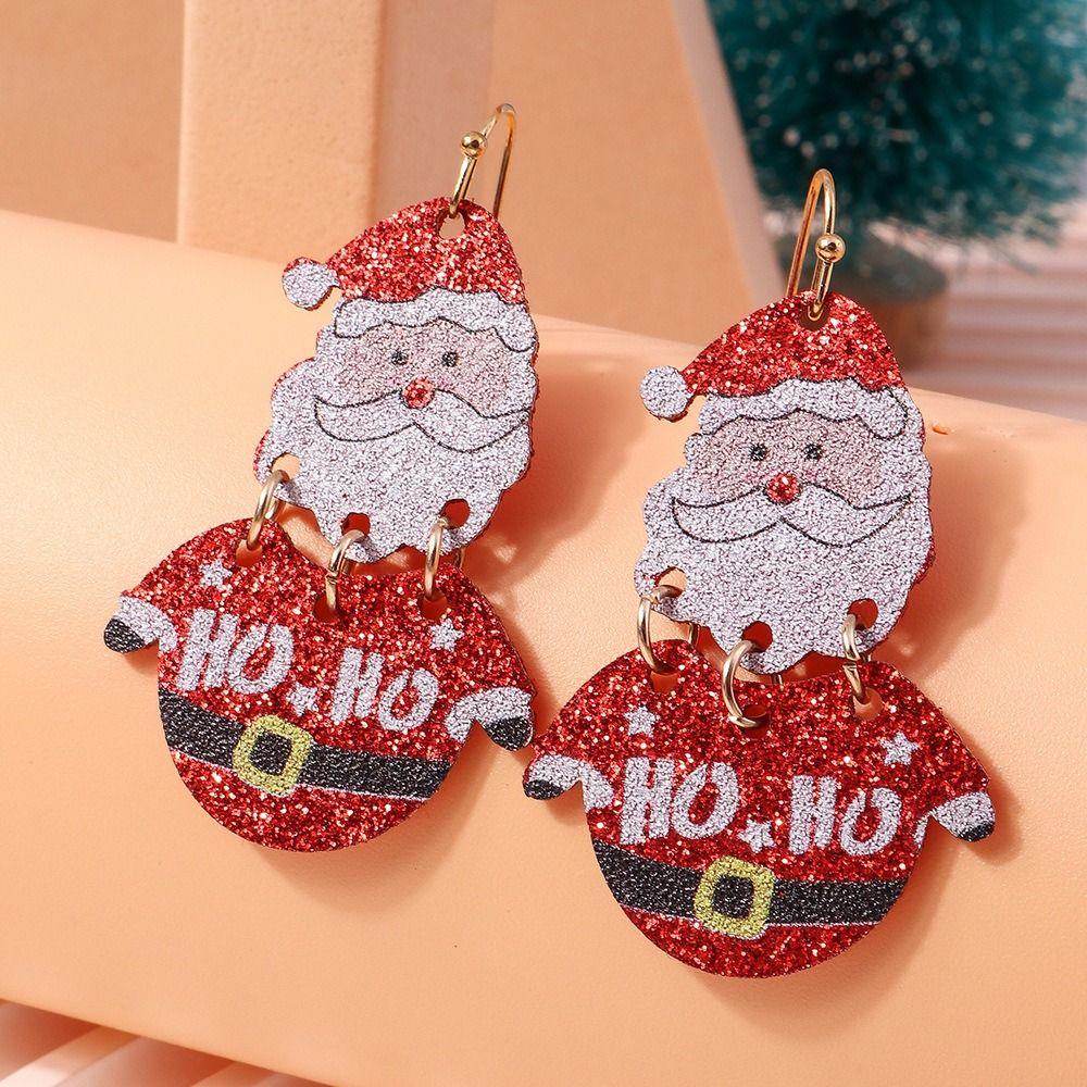 Fashion Resin Christmas Jewelry Earrings Santa Eardrop Snowman Ear Stud Christmas Tree Earring Reindeer Earrings Woman Girls