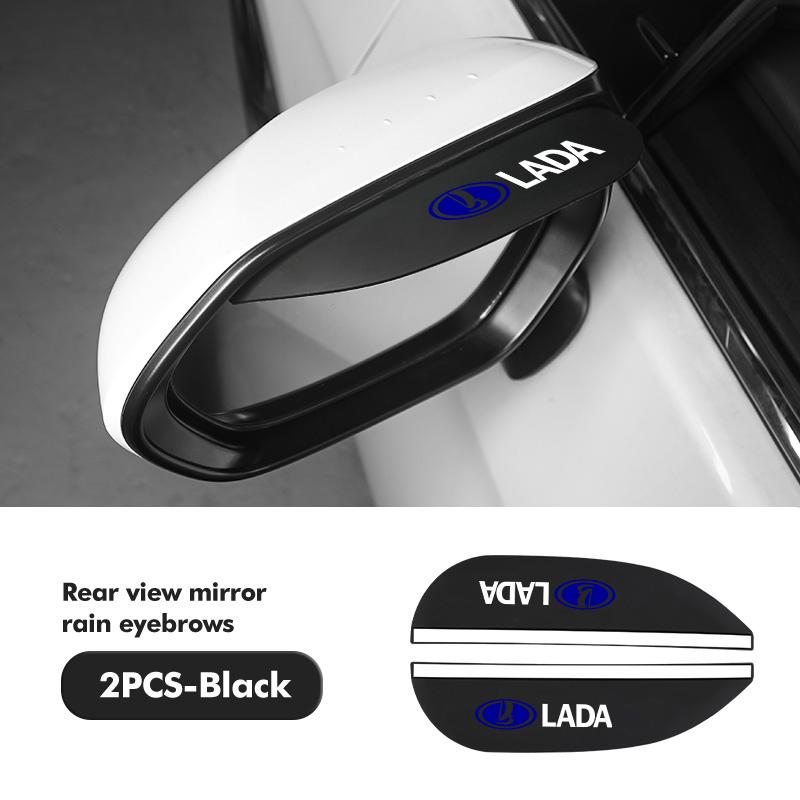 For Lada 2pcs Car Rain Eyebrow Rearview Mirror Visor Shade Rain Cover Rear View Accessories Niva Priora 4x4 Urban Vesta Granta WW21