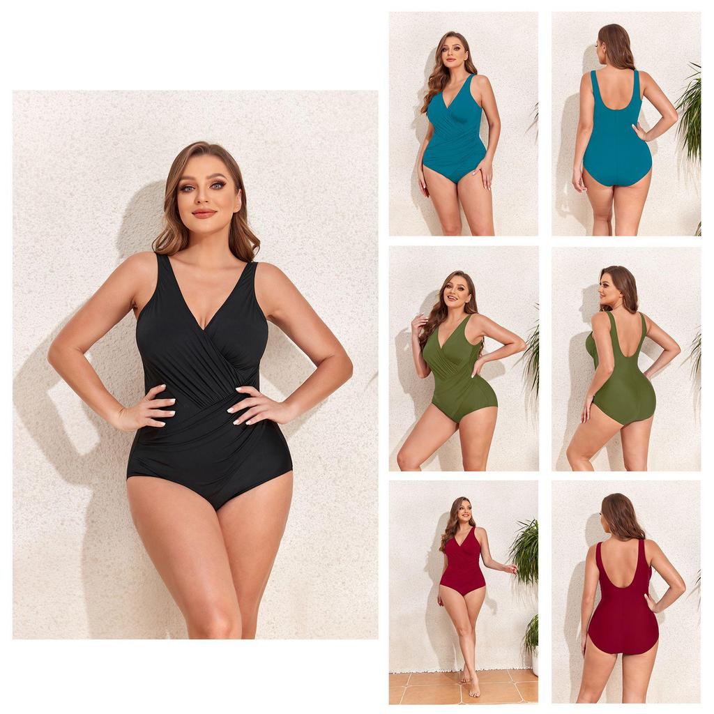 2024 Stylish Plus Size Women's One-Piece Bikini Swimsuit