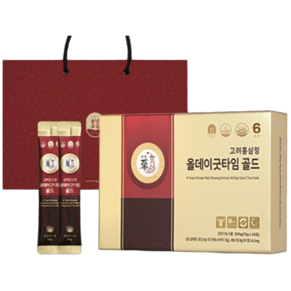 Pungnyeonbogam 6-Year-Old Korean Red Ginseng Extract All Day Good Time Gold 30-Packet Set, 300g, 3 Sets