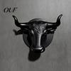 Creative Entryway Organizer Bull Head Hat Rack, Lightweight Wall-Mount Key Holder, Decorative Coat Modern Black Wall Hook Hook, Retro Animal