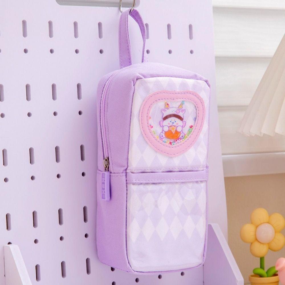 Handheld Storage Bag Large Capacity Stationery Box Cute Cartoon Pen Bag  Girl