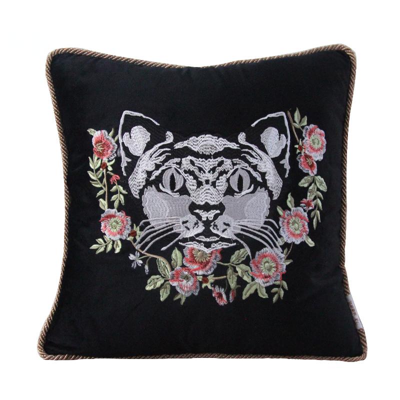 Роскошные наволочки из бархата с вышивкой для дома, наволочка для диванной подушки с милым котом, наволочка с кисточками, квадратная
