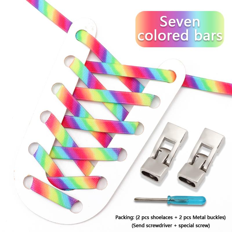 Красочные эластичные крестообразные шнурки без завязок кроссовки 8 мм шириной плоские без завязывания шнурки детские взрослые радужные резиновые шнурки