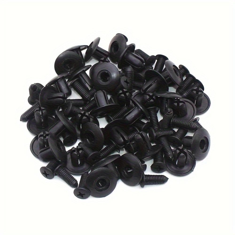 100pcs 8mm Black Plastic Rivet Car Fastener Clips Screw Bumper Fender for Toyota Focus Kia Nissan - Auto Body Repair Tools