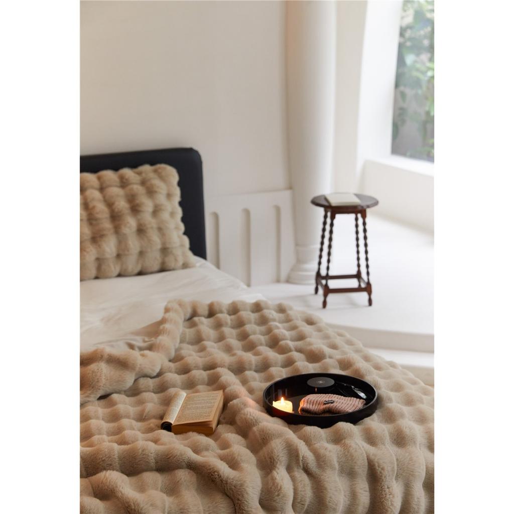 Blanket Imitation Rabbit Blanket, Bubble Velvet Blanket, Double-sided Thick Office Nap Blanket, Sofa Cover Blanket