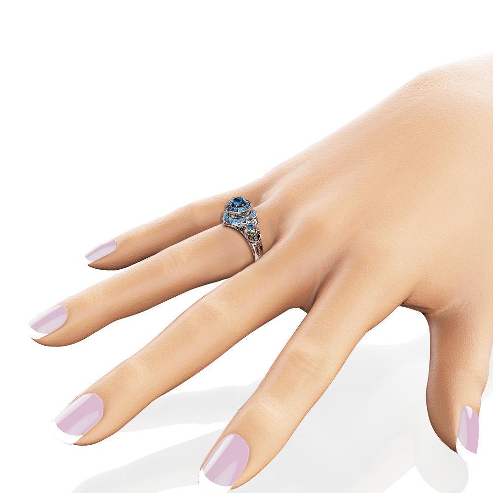 Кольцо из стерлингового серебра 925 пробы с сапфиром и топазом для женщин Anillos, свадебные украшения из чистого драгоценного камня Bizuteria, женские кольца с синим драгоценным камнем