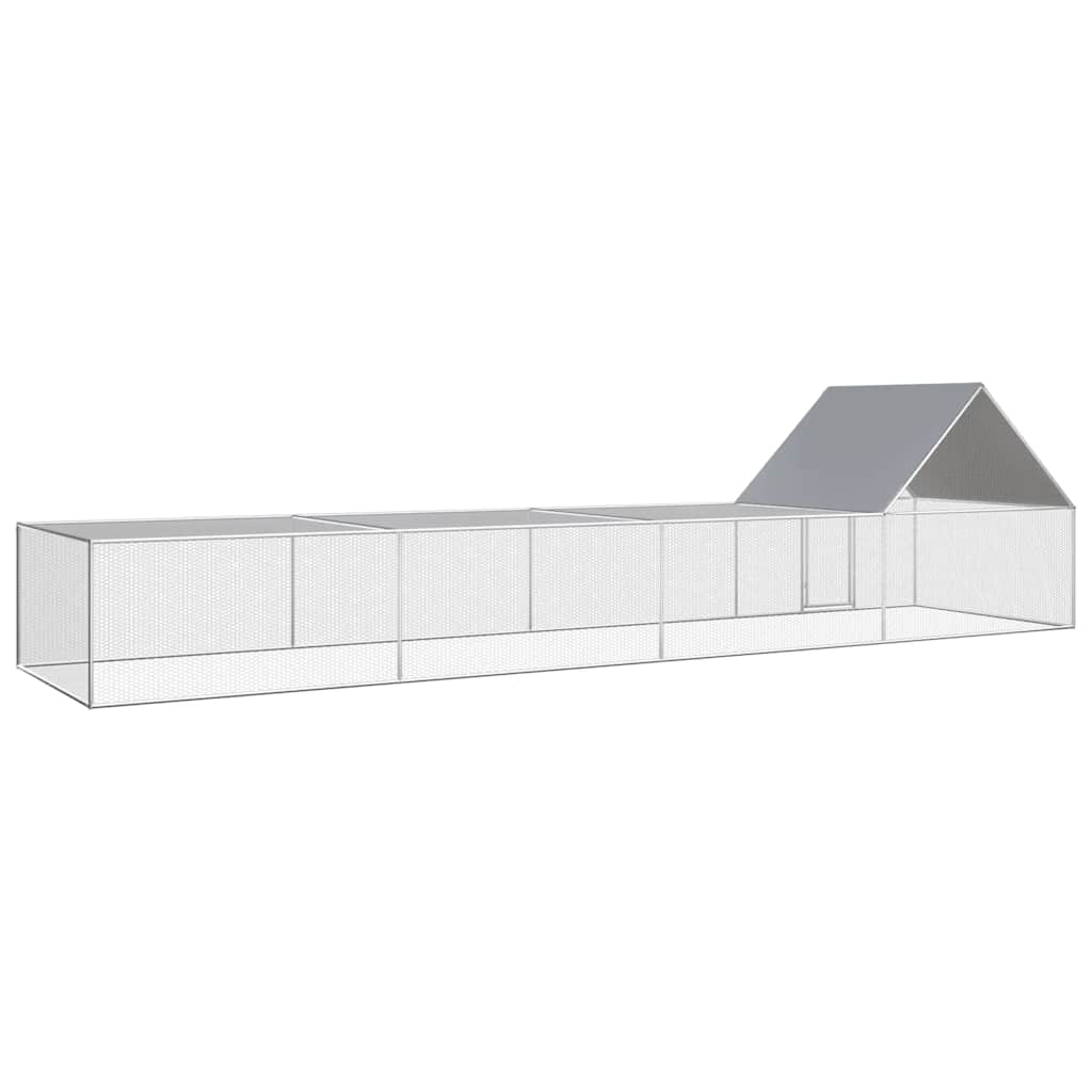 Chicken Coop 8x2x2 m Galvanized Steel