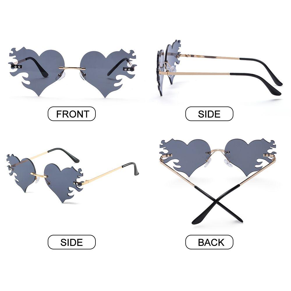 UV400 Protection Party Favor Heart Sunglasses Sunglasses for Women Heart Glasses Rimless Sunglasses