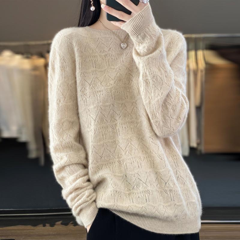 Женский свитер, кашемир Цинхэ, 30% кашемир, 70% шерсть, зимний вязаный пуловер, осенний свитер, женский кашемировый свитер, вязаный топ с длинным рукавом