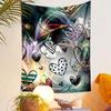 Colorful Hearts and Floral Abstract Design Patterned tapestry home decor, suitable for bedroom and living room, gift