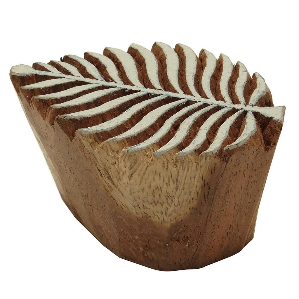 Высеканная рука картины листьев блоков печатания ткани деревянных штемпелей декоративная