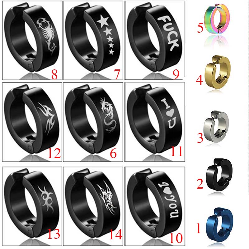 Модные женские и мужские черные подарки в стиле панк унисекс, ювелирные изделия из титановой стали без пирсинга, круглые зажимы для ушей, аксессуары