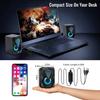 Мини-кристальный динамик с RGB-подсветкой, Компьютерный динамик, Питание от USB, Вспомогательный разъем 3,5 мм, Подходит для настольного компьютера, ноутбука, монитора
