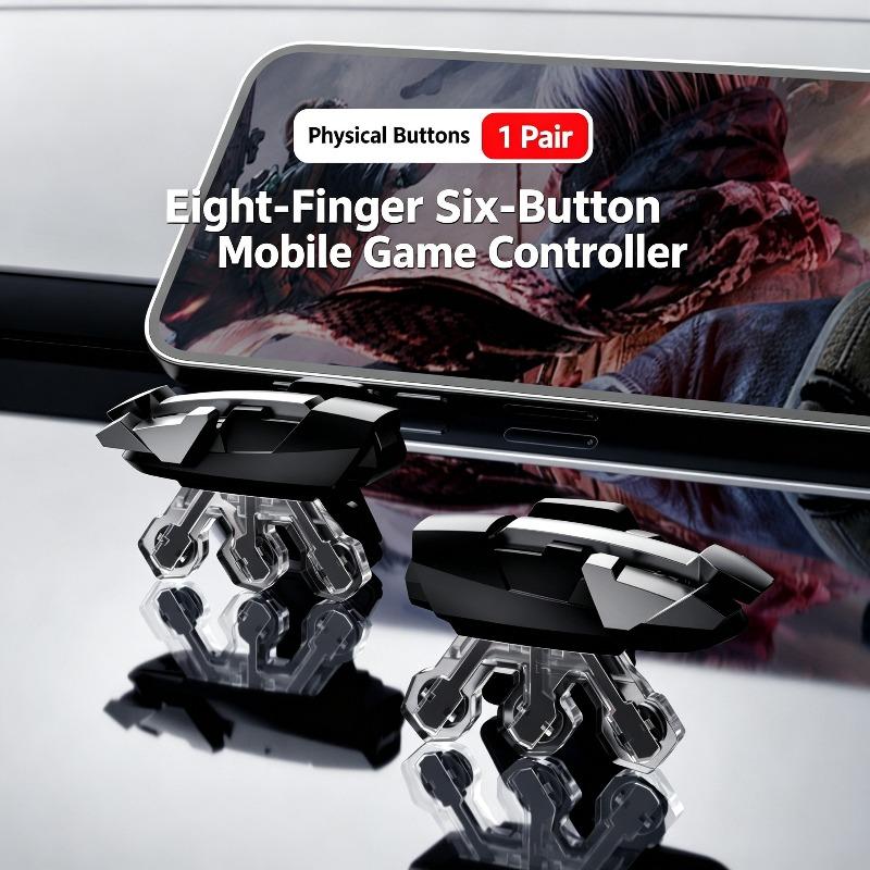 G78 Mute Mobile Game Trigger for PUBG Phone Gamepad Controller 8 Fingers Aim Shooting L1 R1 Alloy Key Buttons for IPhone Android 5