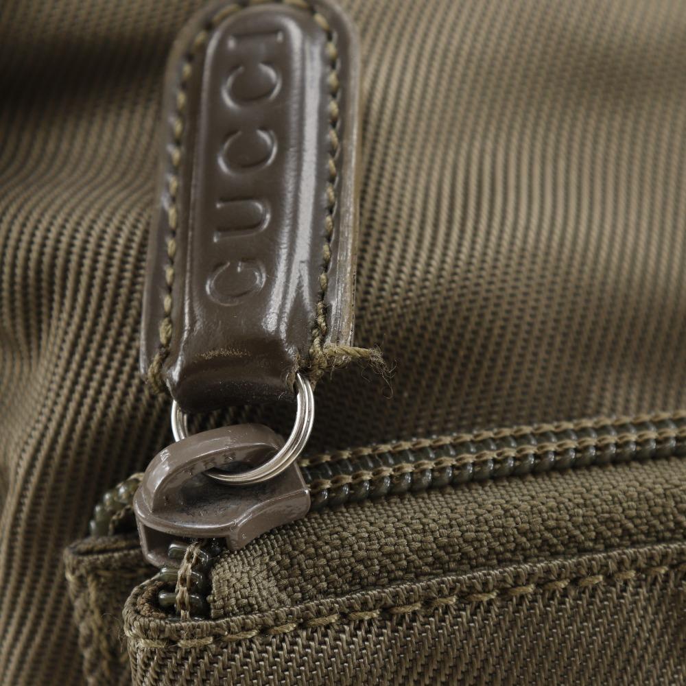 GUCCI Bamboo One Belt Shoulder Bag 000.2404.0509 2WAY khaki Nylon canvas Women Used