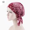 Floral Print Turban Women National Wind Cotton Hat Bandana Chemotherapy Hat Sleep Caps Beanies Headwrap Fashion Casual