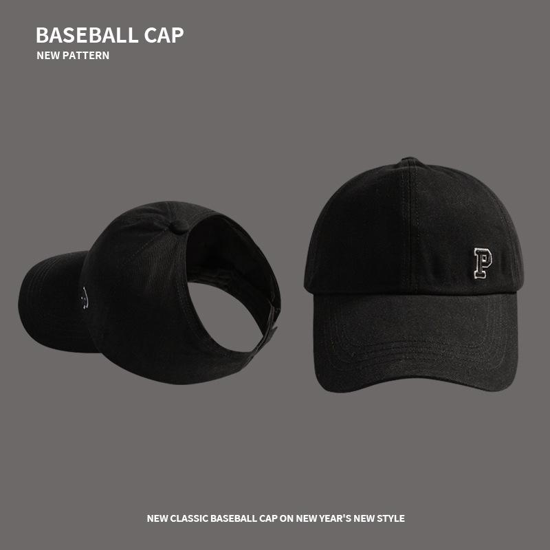 Women's trendy cap, suitable for ponytails, golf baseball cap, breathable sunshade cap with an open top for outdoor sports in all seasons