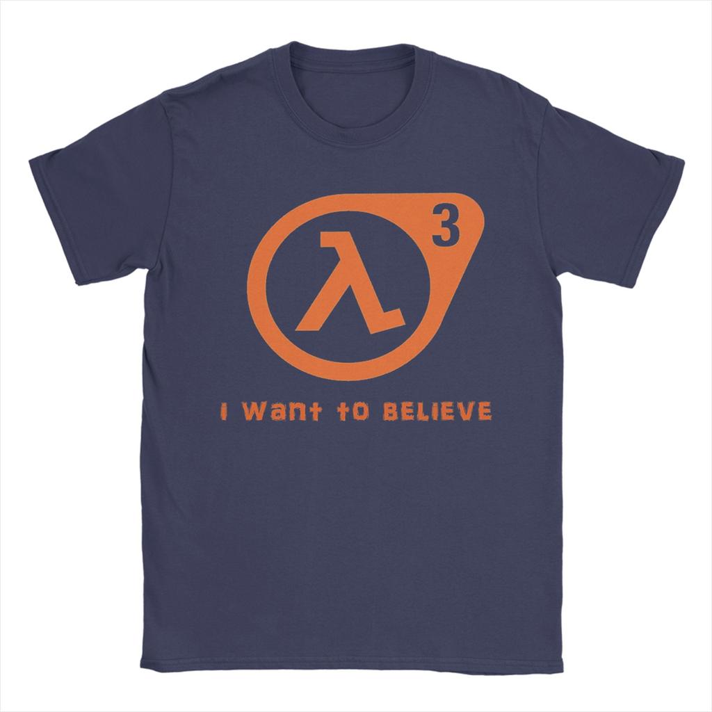 Креативные футболки Half Life I want to believe для унисекс с круглым вырезом, хлопковые, с коротким рукавом. Идея для подарка. Топы
