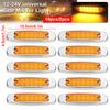 10Pcs 12-24V LED 12LED Car Side Marker Light Universal For Truck For Truck Trailer Lorry Caravan Waterproof Clearance Light
